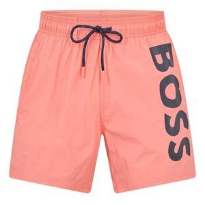 Boss Mens Octopus Bold Logo Swim Shorts / Bright Pink